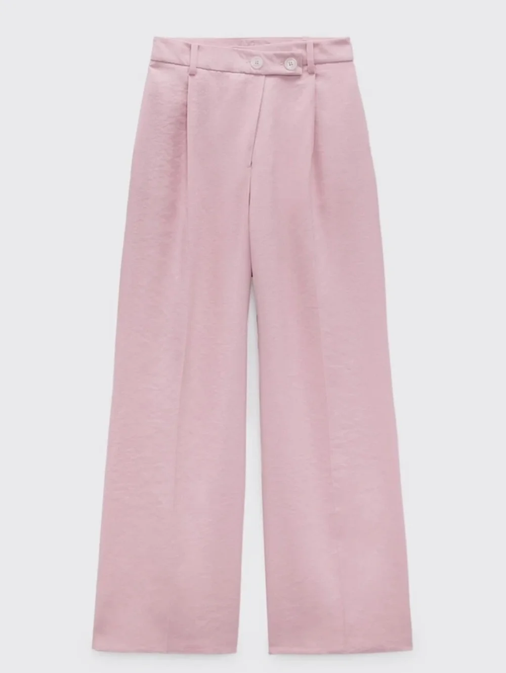 Zara Front Wrap Menswear Style Wide Pants Pink Size XL